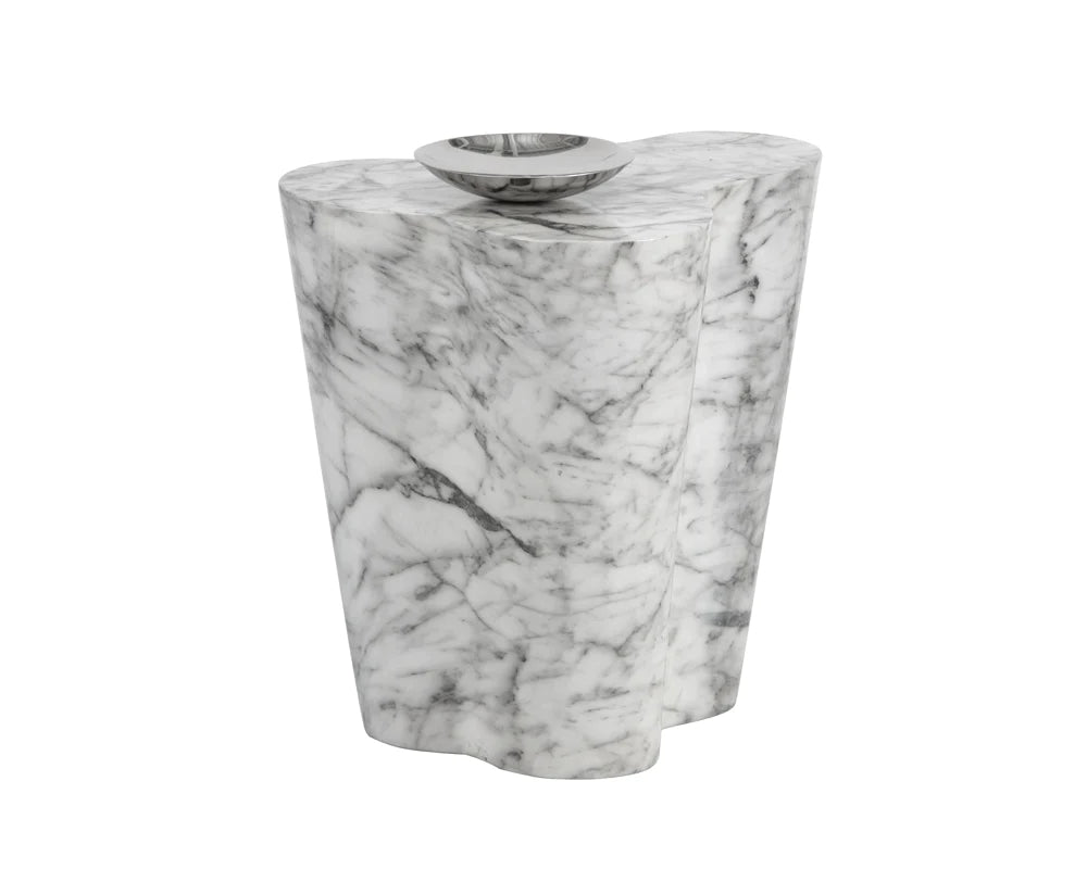 AVA END TABLE - LARGE - MARBLE LOOK