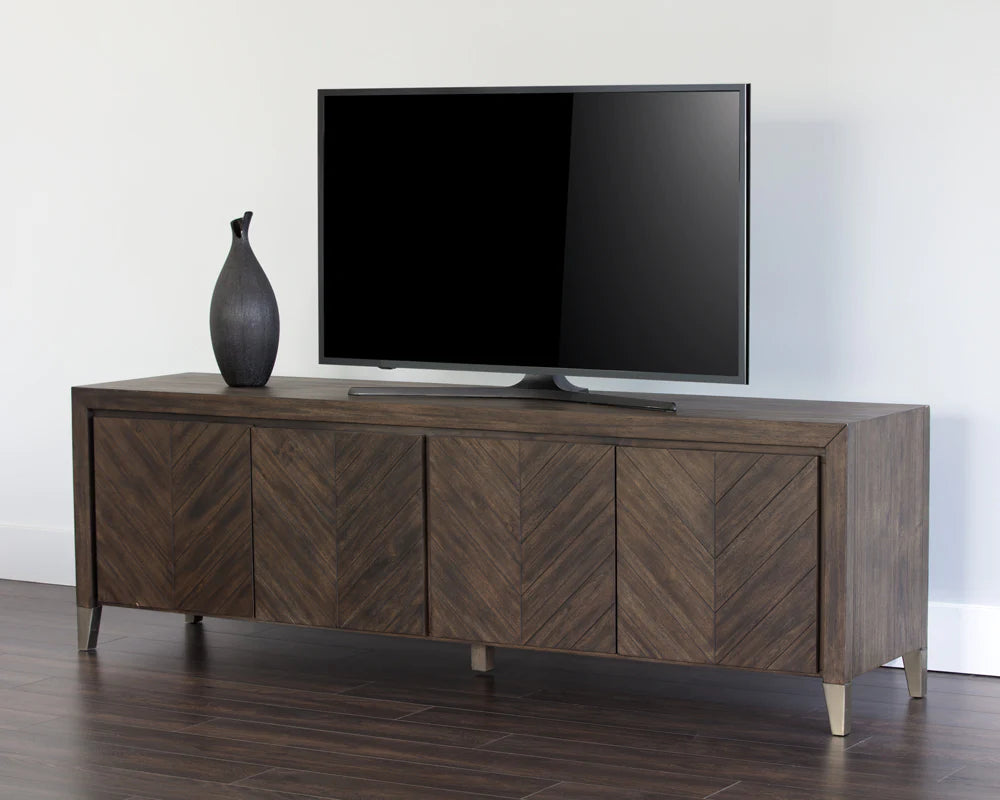 GREYSON MEDIA CONSOLE AND CABINET - SMOKE ACACIA