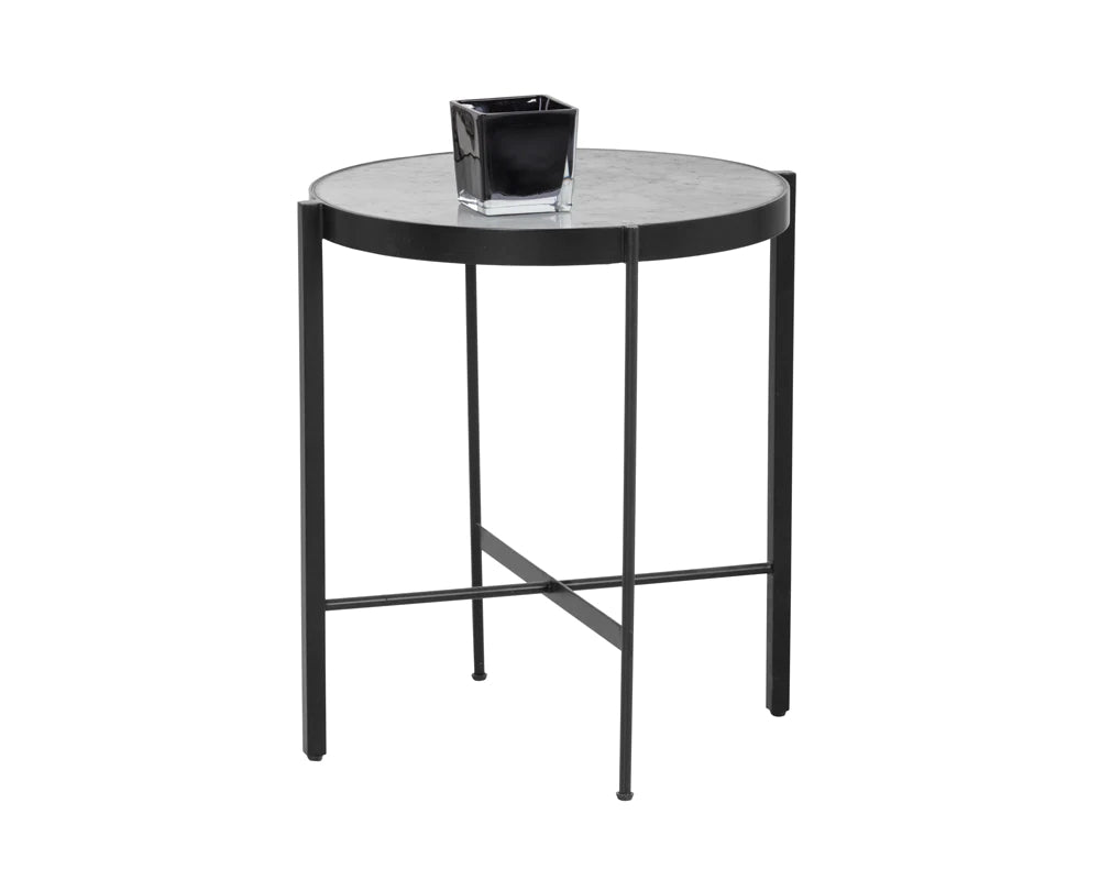 WILLEM END TABLE - WHITE MARBLE
