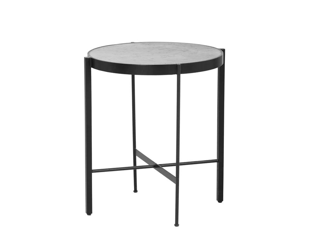 WILLEM END TABLE - WHITE MARBLE
