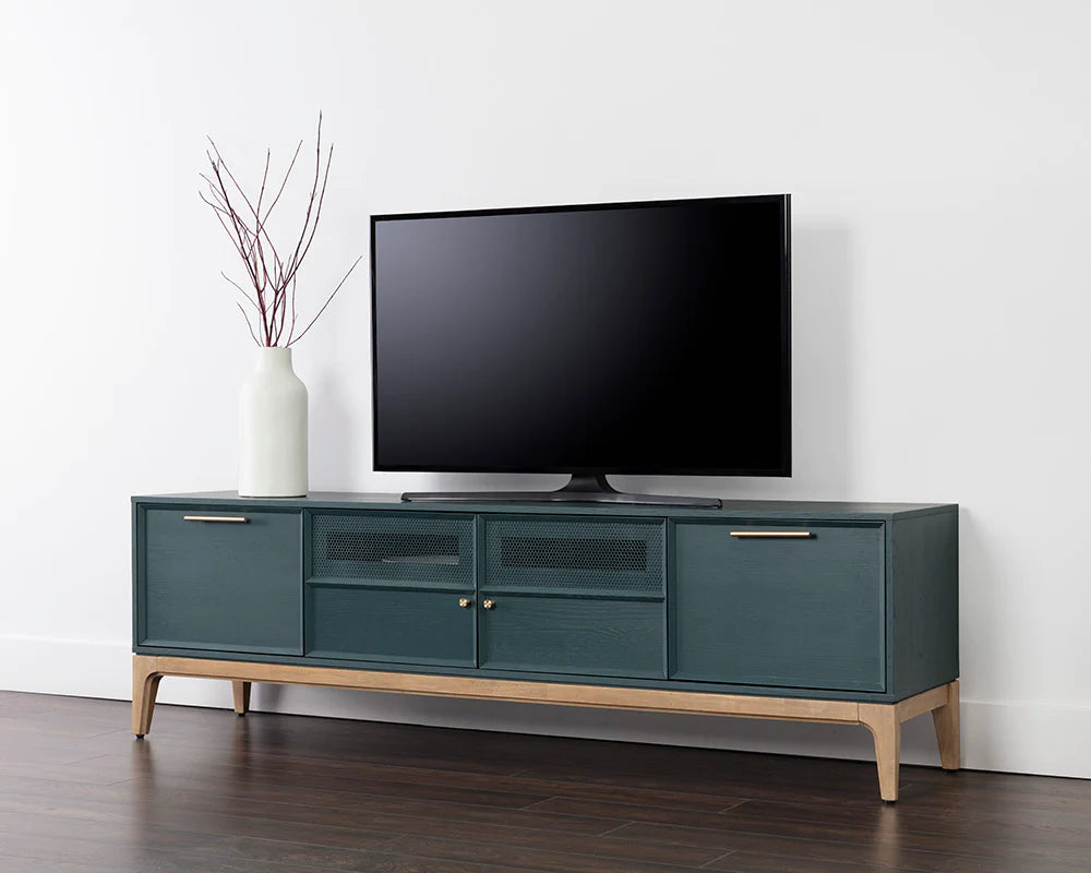 RIVERO MEDIA CONSOLE AND CABINET - TEAL