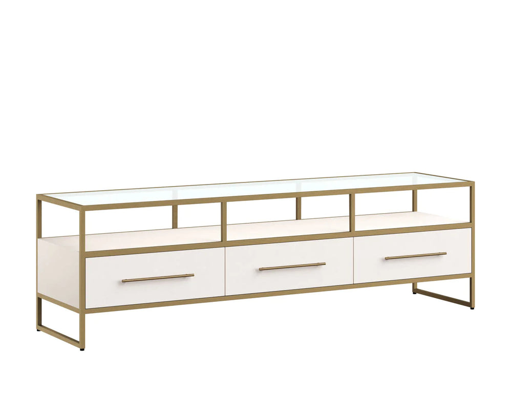 VENICE MEDIA CONSOLE AND CABINET - OYSTER SHAGREEN