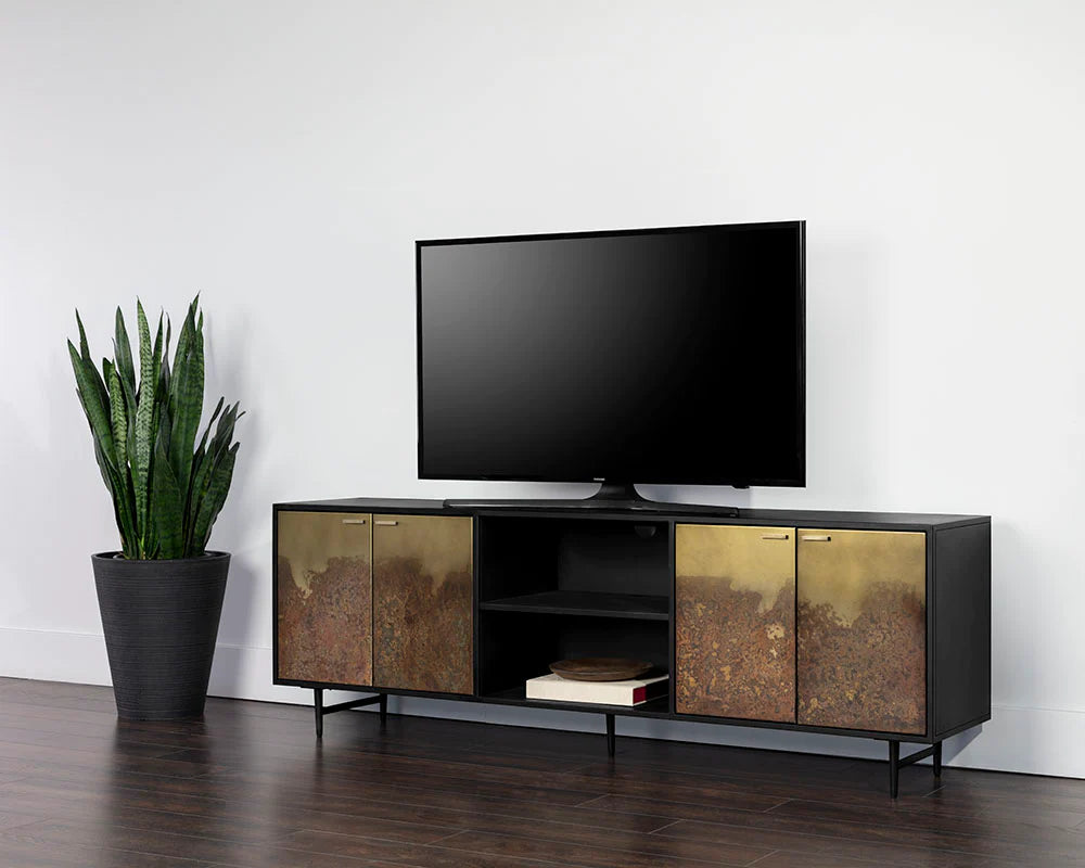 AUBURN MEDIA CONSOLE AND CABINET